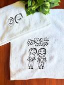 お子さんの絵が上達するのを待ってからお絵描き刺繍タオルをご注文頂けたそうです☆。.:＊・゜